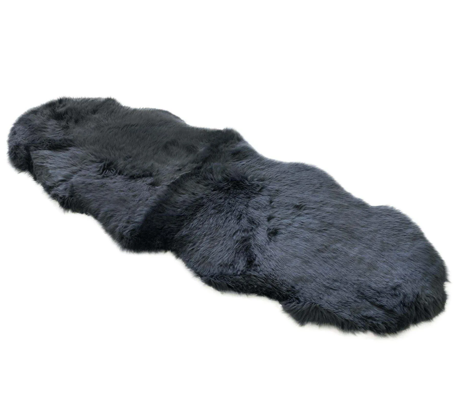 Sheepskin Rug - Steel (Dark Grey) - Double Length (180x65cm) - Long Wool Australian Merino Sheepskin