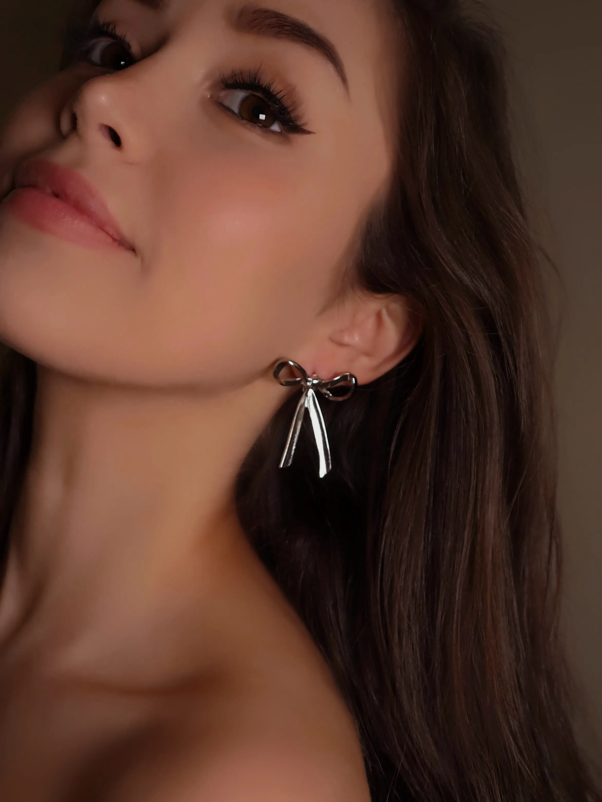 Silver Ribbon Earrings