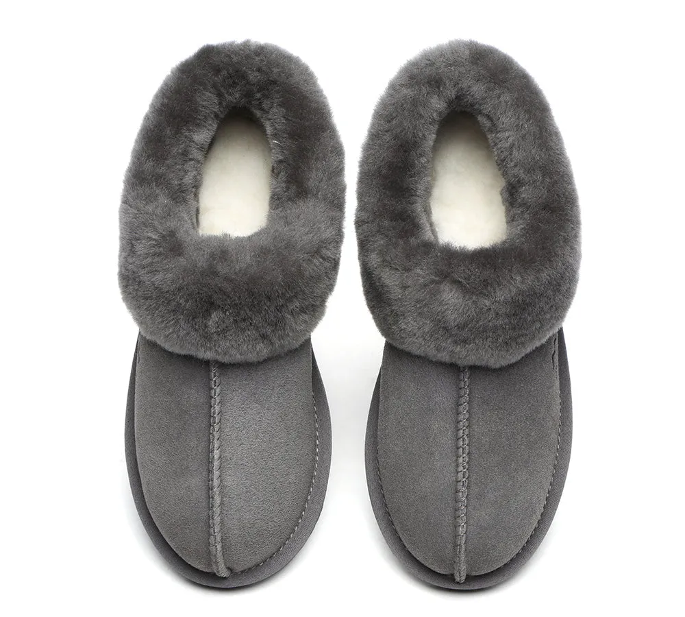 TARRAMARRA® UGG Premium Sheepskin Wool Collar Ankle Slippers Hana