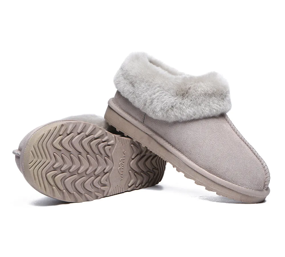 TARRAMARRA® UGG Premium Sheepskin Wool Collar Ankle Slippers Hana