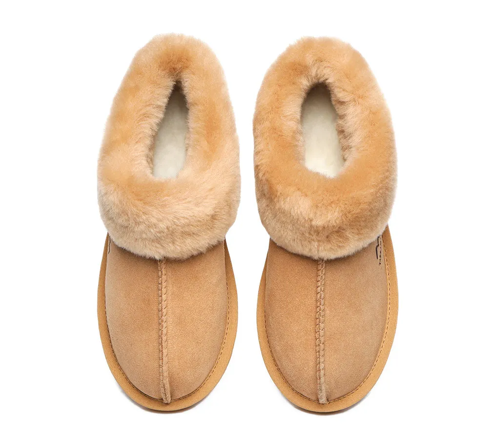 TARRAMARRA® UGG Premium Sheepskin Wool Collar Ankle Slippers Hana