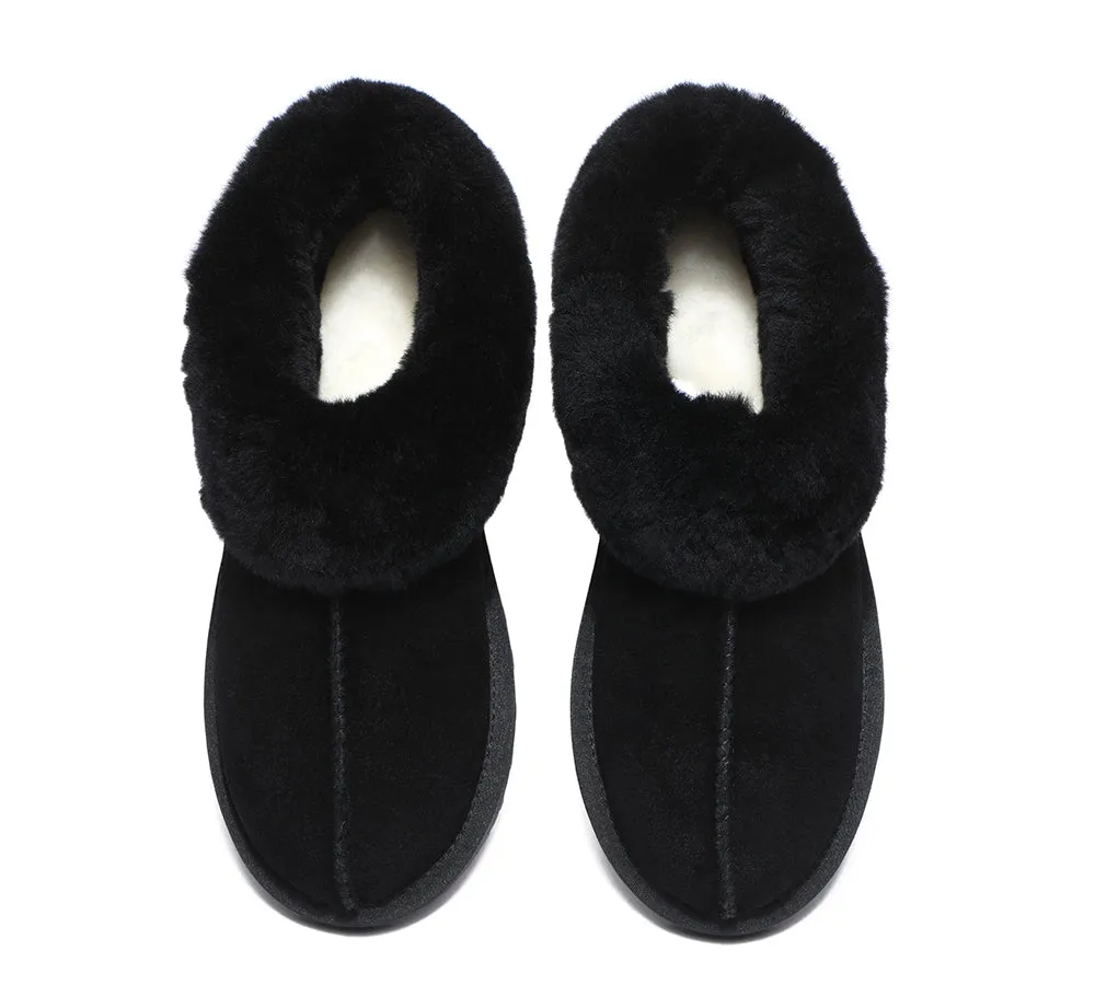 TARRAMARRA® UGG Premium Sheepskin Wool Collar Ankle Slippers Hana