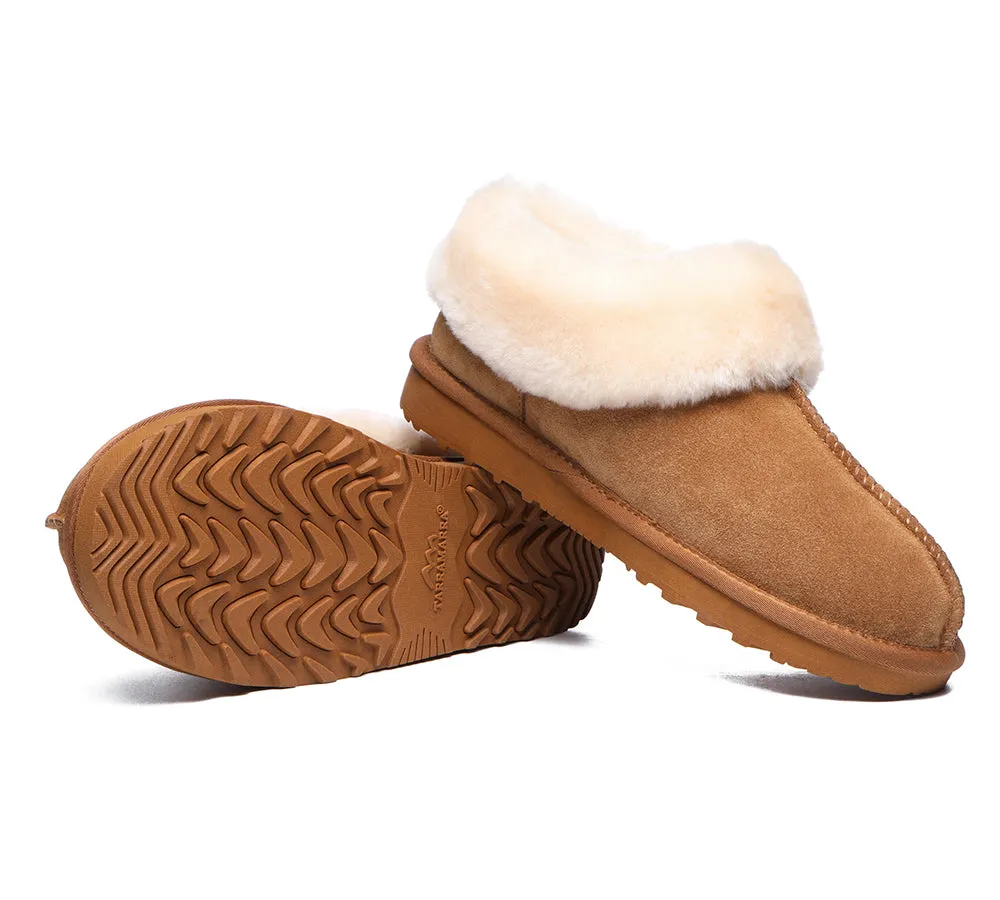 TARRAMARRA® UGG Premium Sheepskin Wool Collar Ankle Slippers Hana