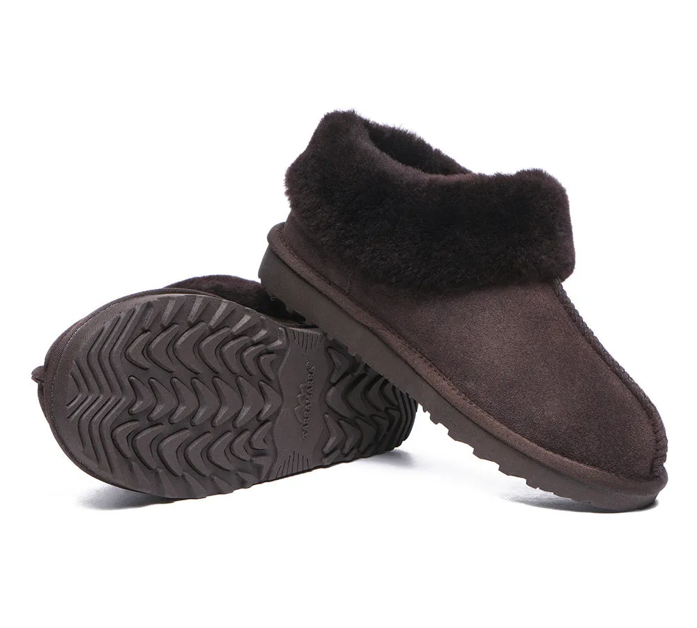 TARRAMARRA® UGG Premium Sheepskin Wool Collar Ankle Slippers Hana