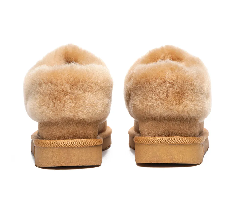 TARRAMARRA® UGG Premium Sheepskin Wool Collar Ankle Slippers Hana