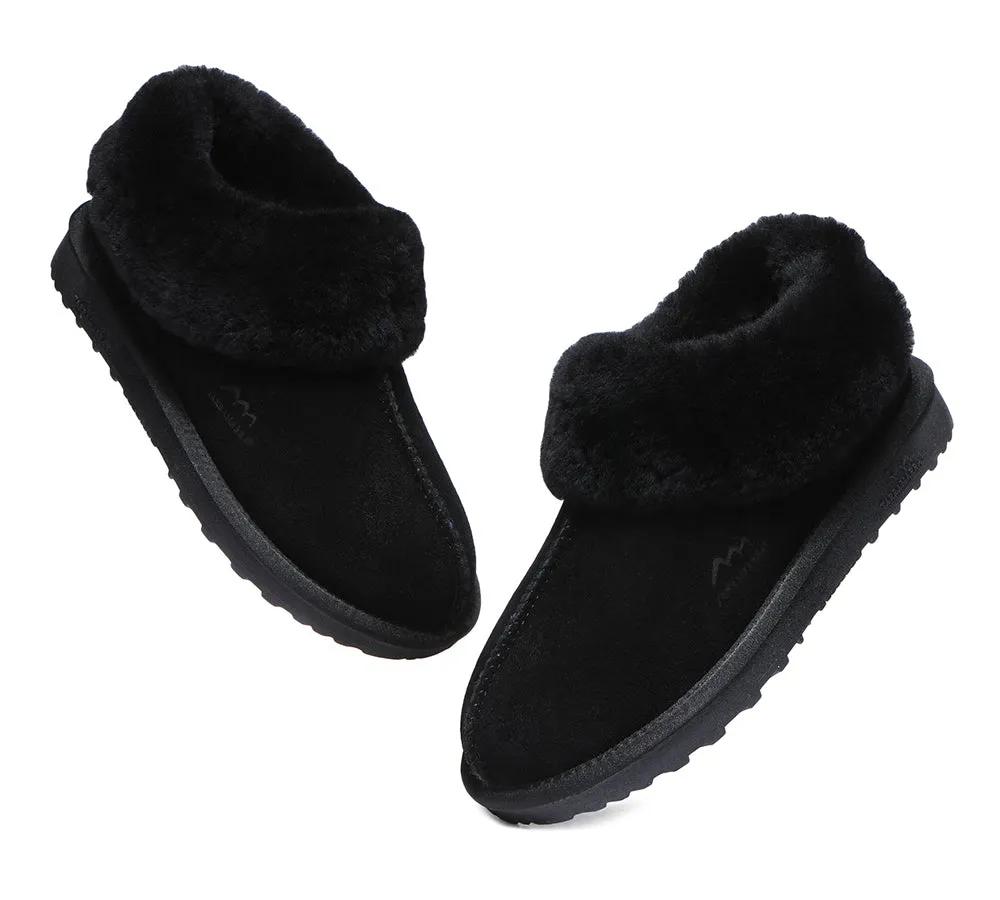 TARRAMARRA® UGG Premium Sheepskin Wool Collar Ankle Slippers Hana