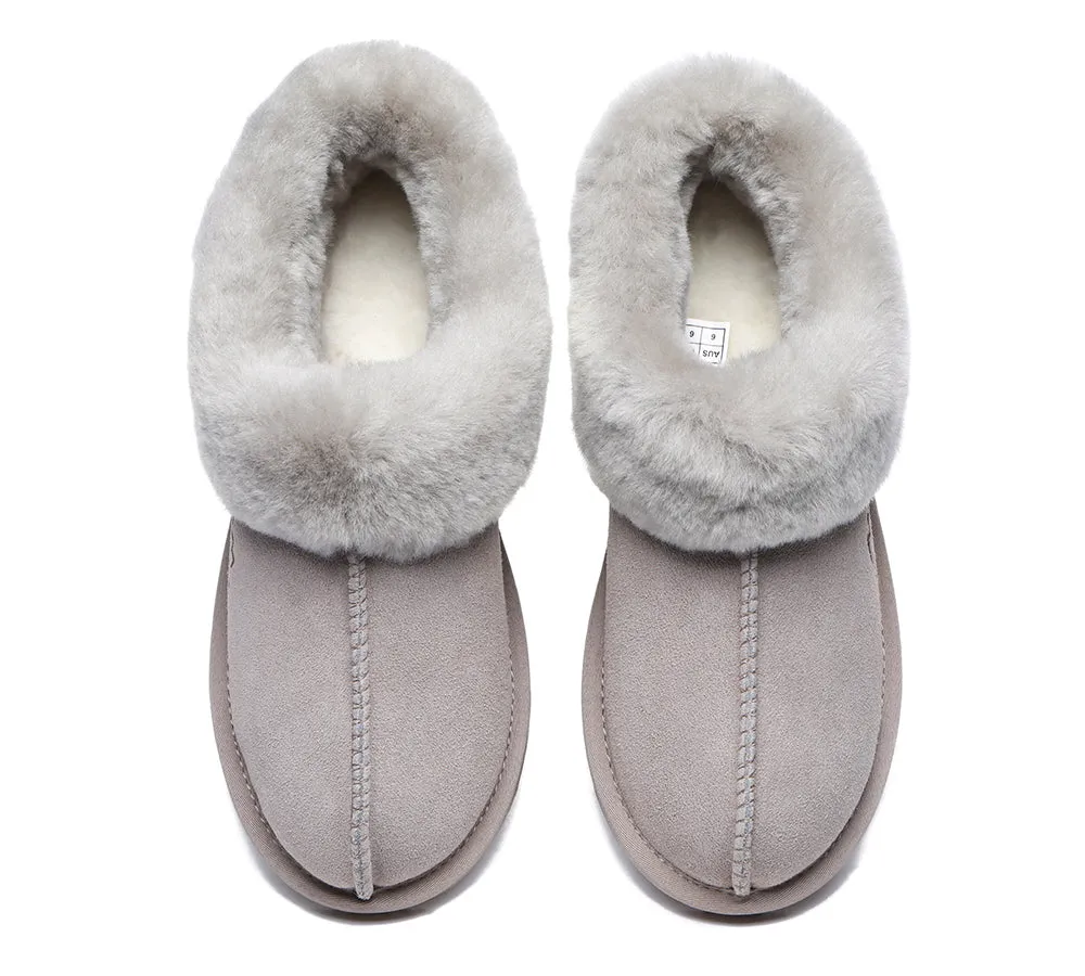 TARRAMARRA® UGG Premium Sheepskin Wool Collar Ankle Slippers Hana