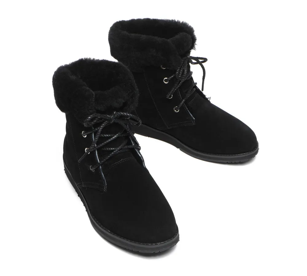 TARRAMARRA® Women Sheepskin Wool Lace Up Ankle Fashion Boots Bonnie