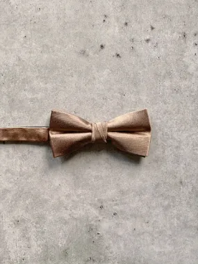 Taupe Satin Silk Bow Tie