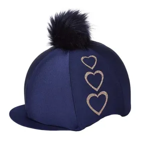 Three Hearts Rose Gold Hat Silk With Pom Pom