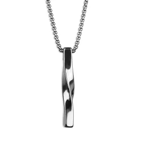 Twisted Bar Necklace - Silver