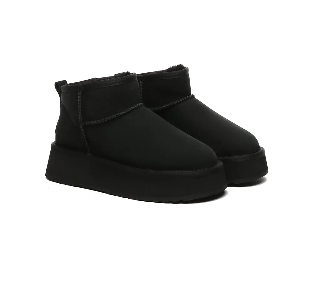 UGG Boots Sheepskin Wool Ankle Ultra Mini Platform Ankle Boots