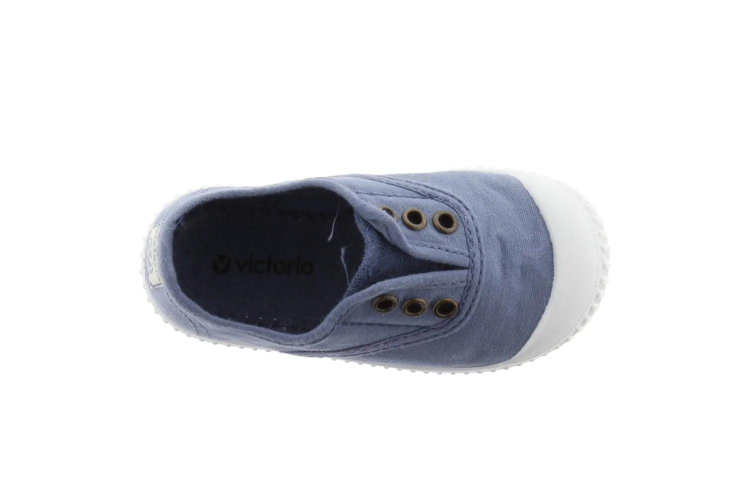 Victoria | Kids Canvas Slip-On Sneaker in Azul | Final Sale