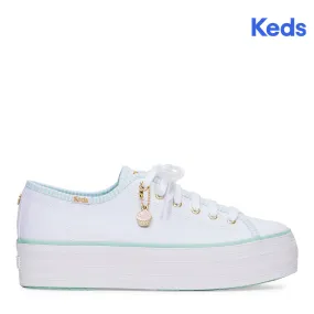 Women's Triple Up MB Piping Sneaker White/Green (WF67695)