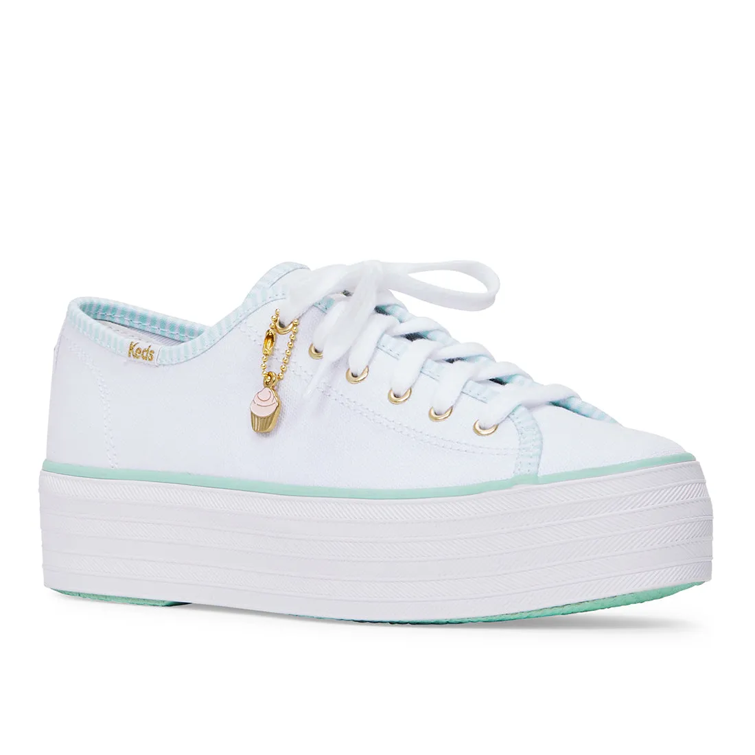 Women's Triple Up MB Piping Sneaker White/Green (WF67695)