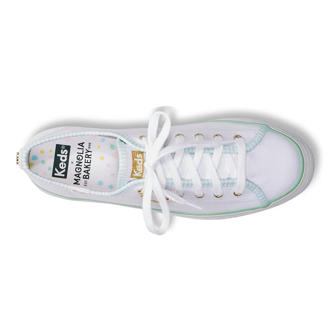 Women's Triple Up MB Piping Sneaker White/Green (WF67695)