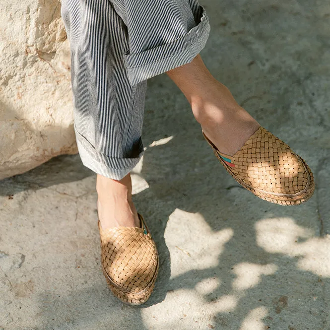 Woven City Slipper in Honey   Stripes